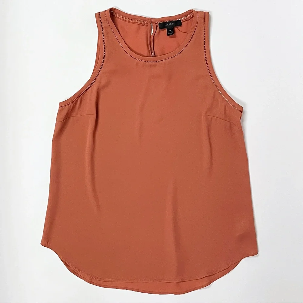 J. Crew ladder trim drapey sleeveless top in sunbaked clay size 0